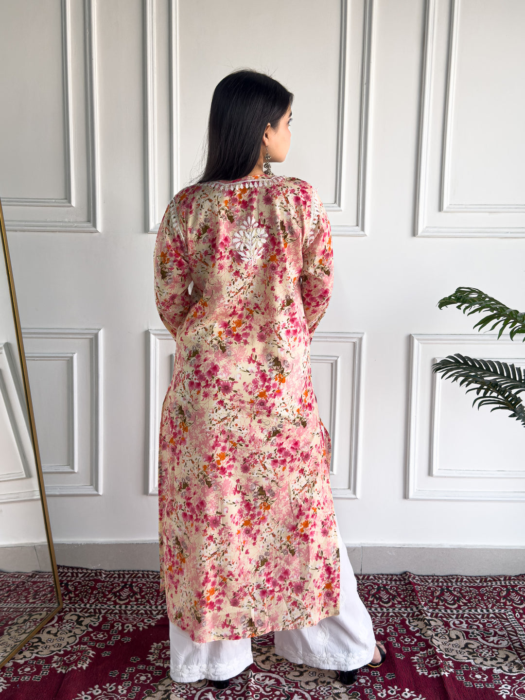 Zehra Mulmul Chikankari Straight Kurta