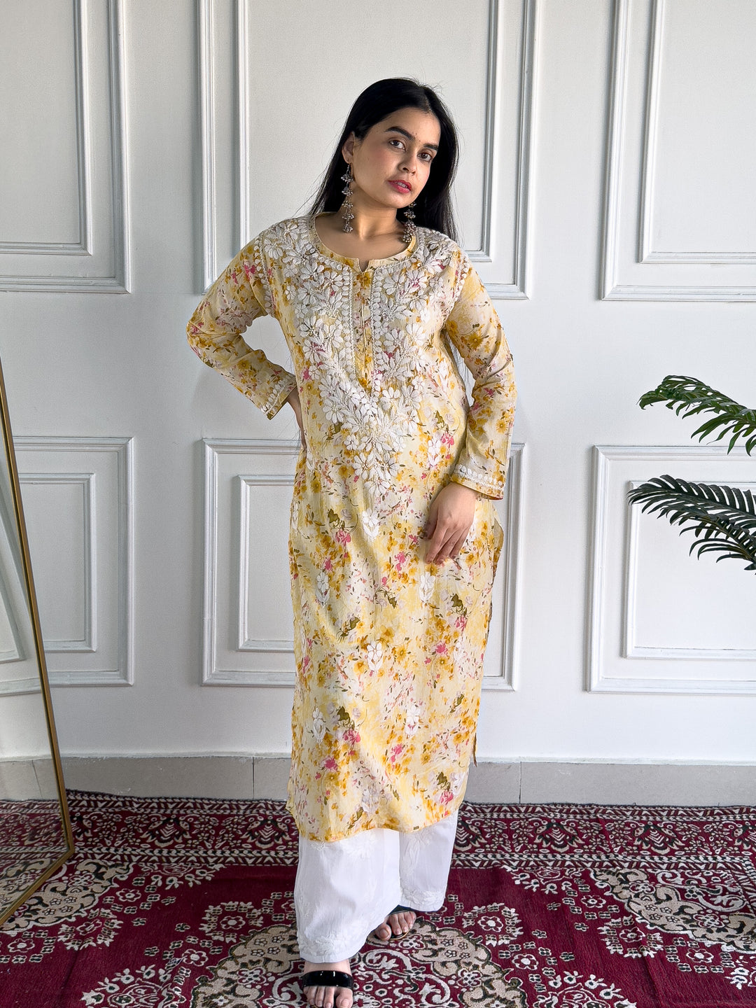 Zehra Mulmul Chikankari Straight Kurta