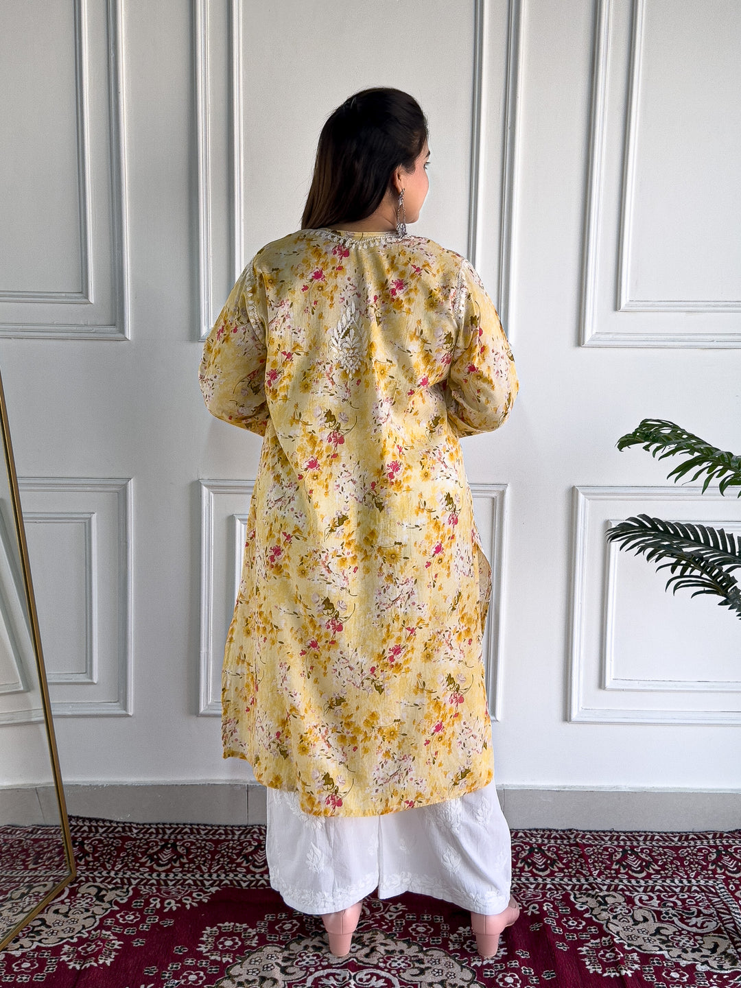 Aditi Mulmul Chikankari Plus Size Straight Kurta