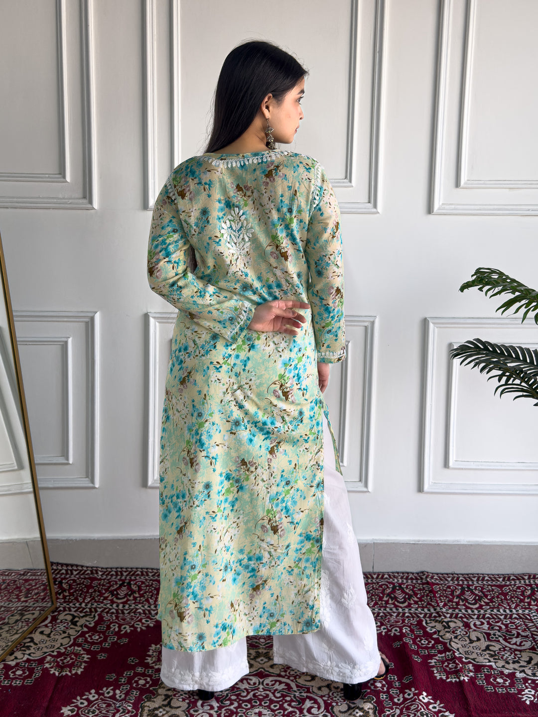 Zehra Mulmul Chikankari Straight Kurta