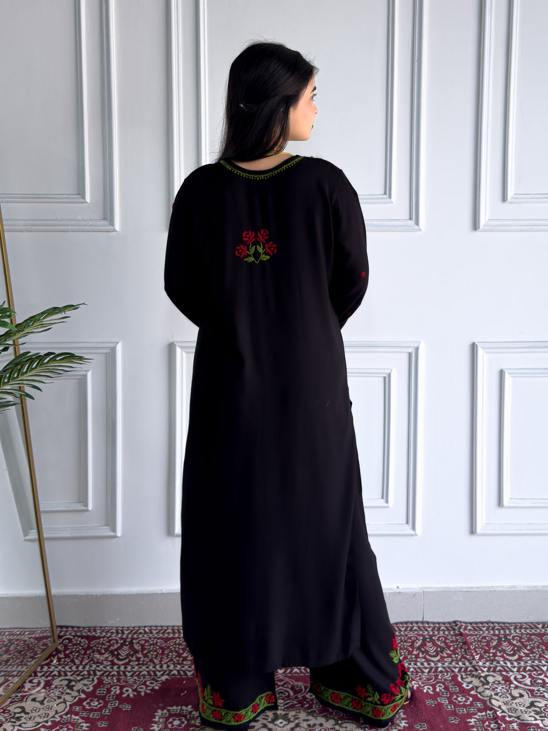 Hina Rayon Chikankari Rose Co-ord Set