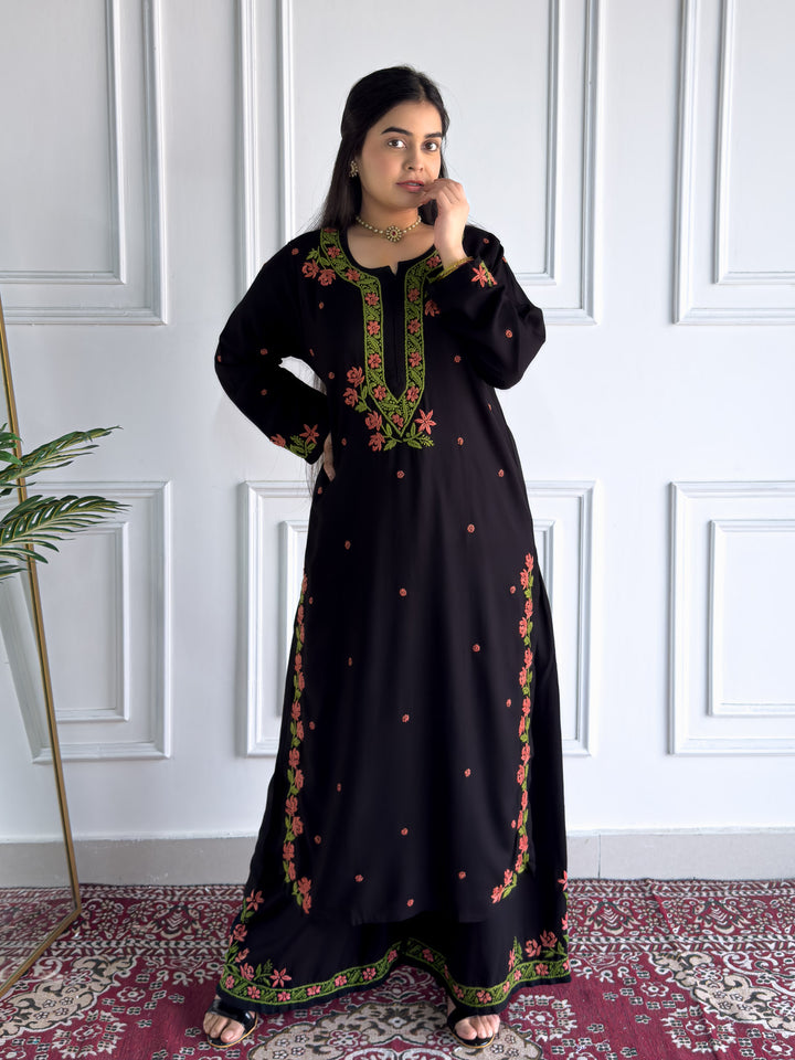 Hina Rayon Chikankari Rose Co-ord Set