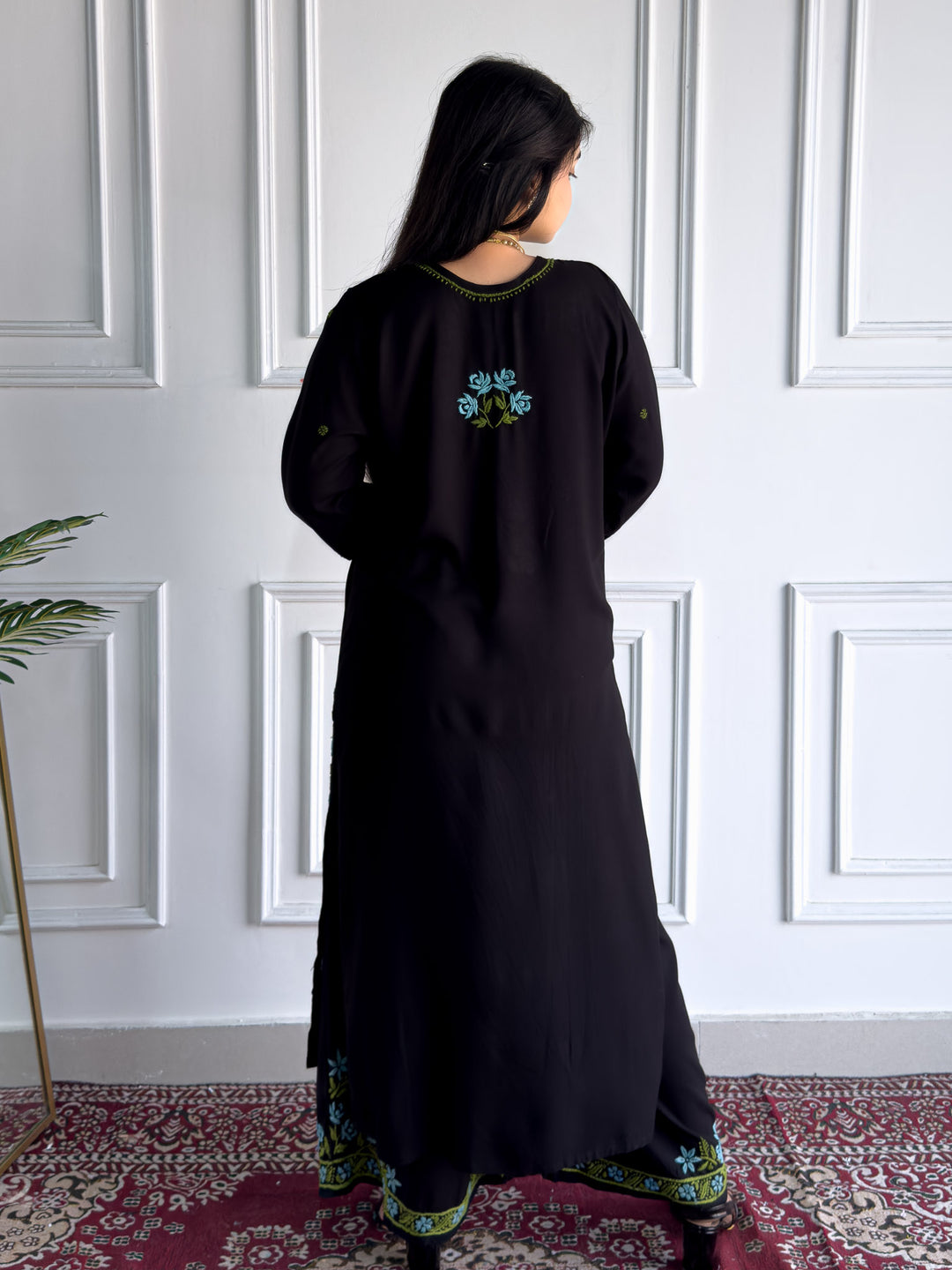 Hina Rayon Chikankari Rose Co-ord Set