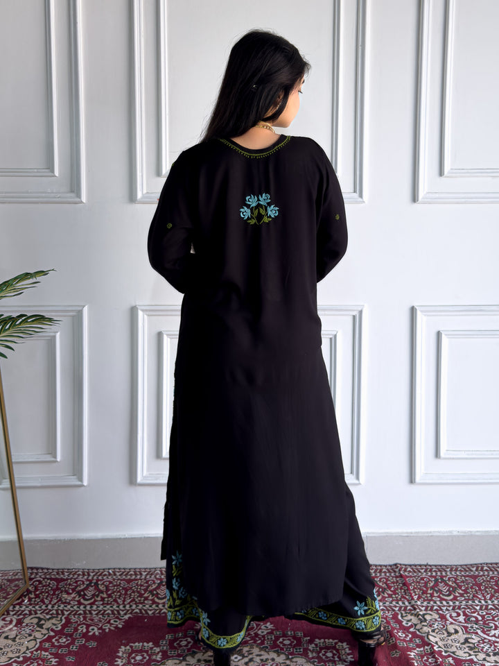 Hina Rayon Chikankari Rose Co-ord Set