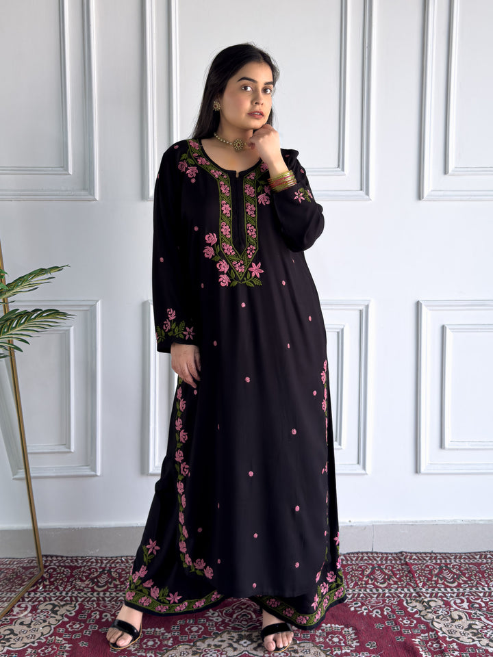 Hina Rayon Chikankari Rose Co-ord Set
