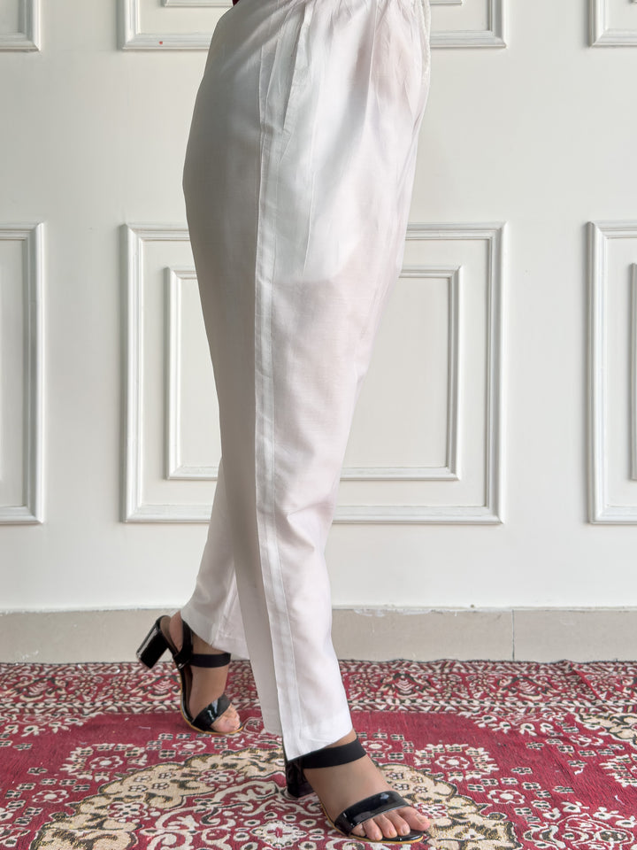Nia Solid Chanderi Straight Fit Pant