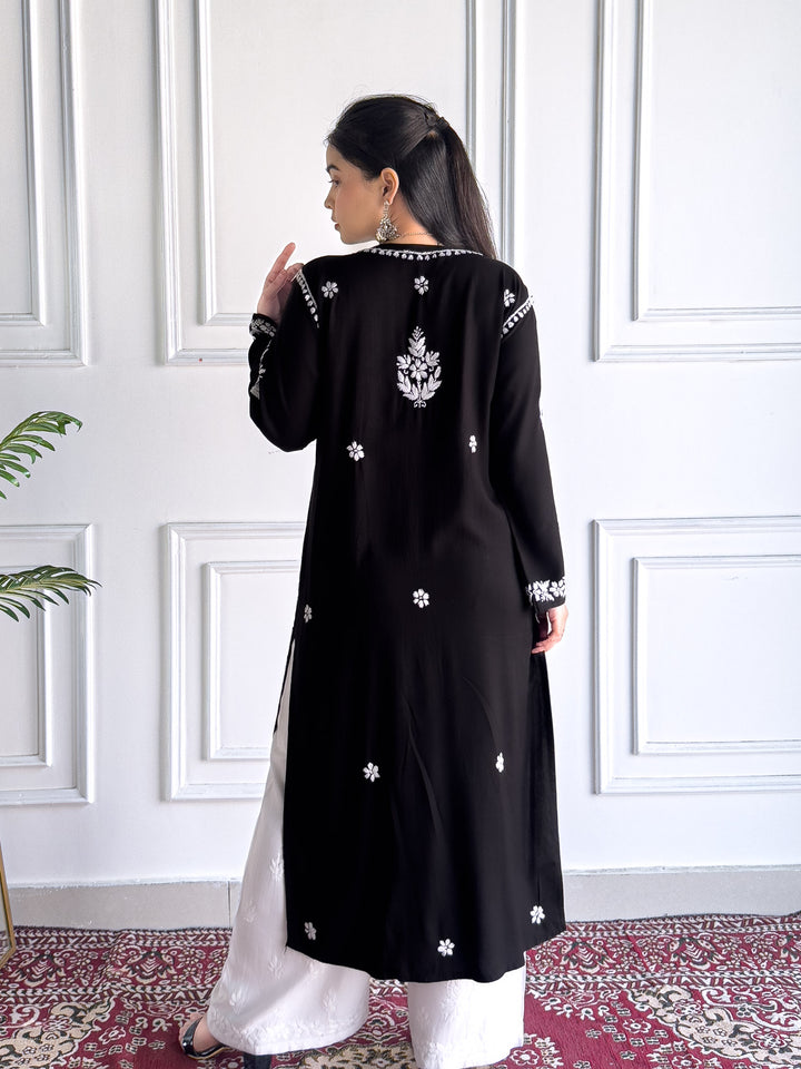 Jahnvi Chikankari Rayon Straight Kurta