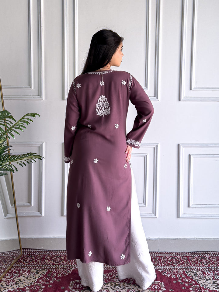 Anam Chikankari Rayon Straight Kurta