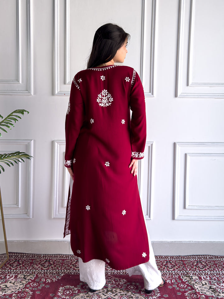 Anam Chikankari Rayon Straight Kurta