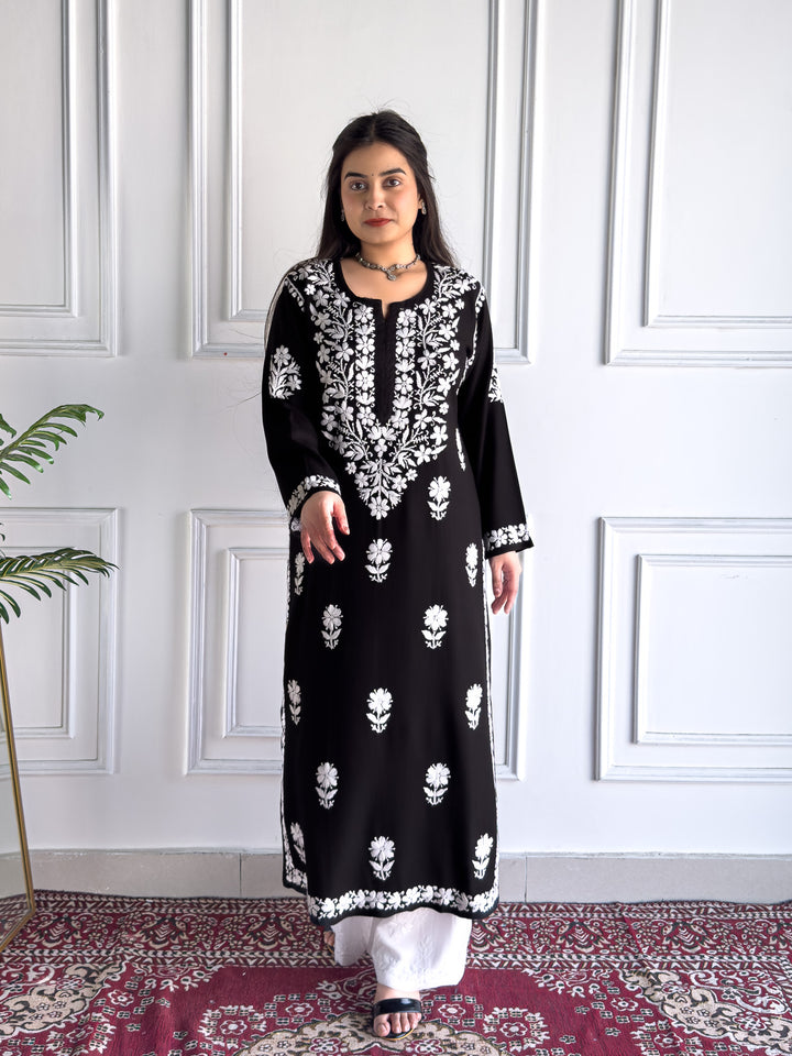 Anam Chikankari Rayon Straight Kurta
