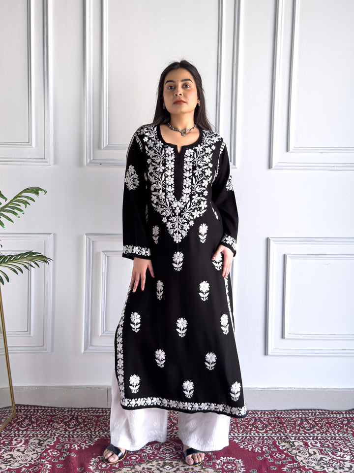 Anam Chikankari Rayon Straight Kurta