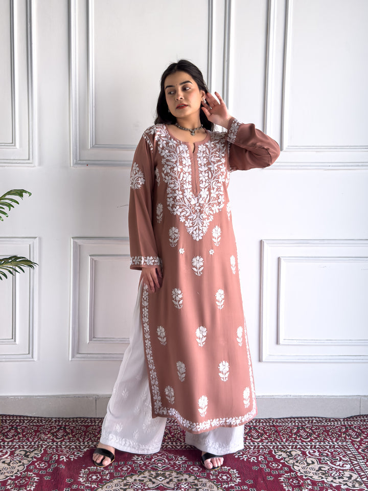Anam Chikankari Rayon Straight Kurta