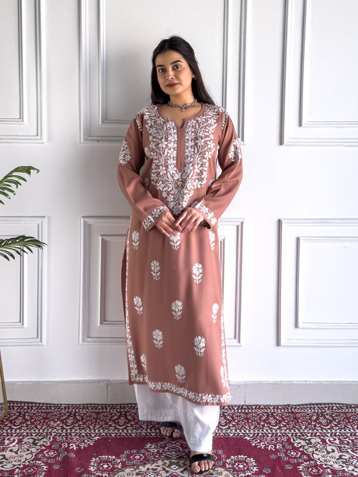 Anam Chikankari Rayon Straight Kurta
