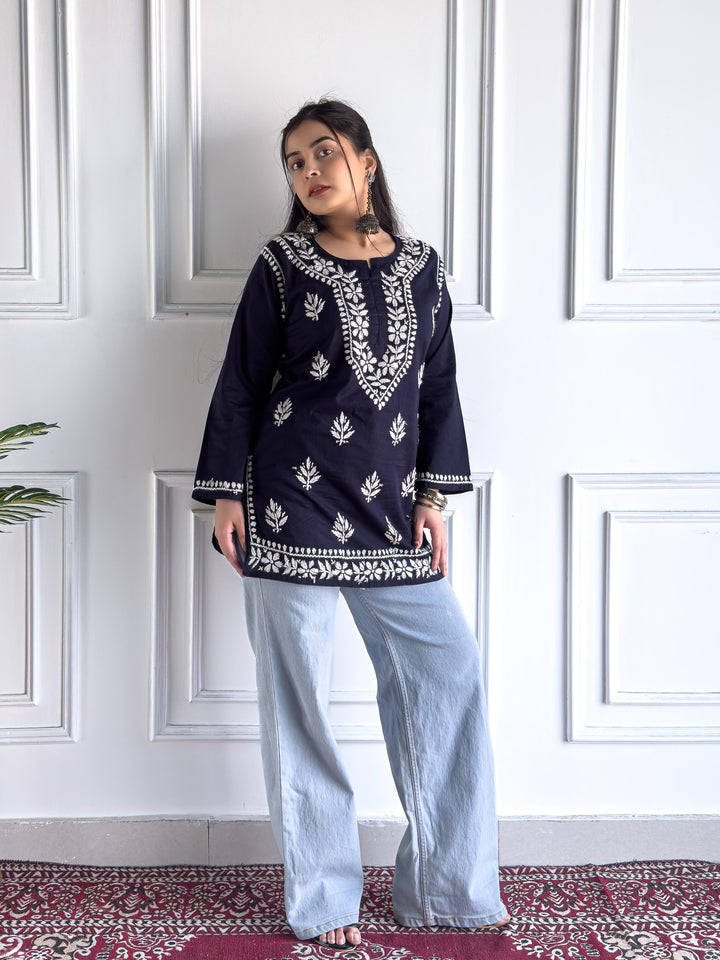 Maahi Chikankari Short Cotton Kurti
