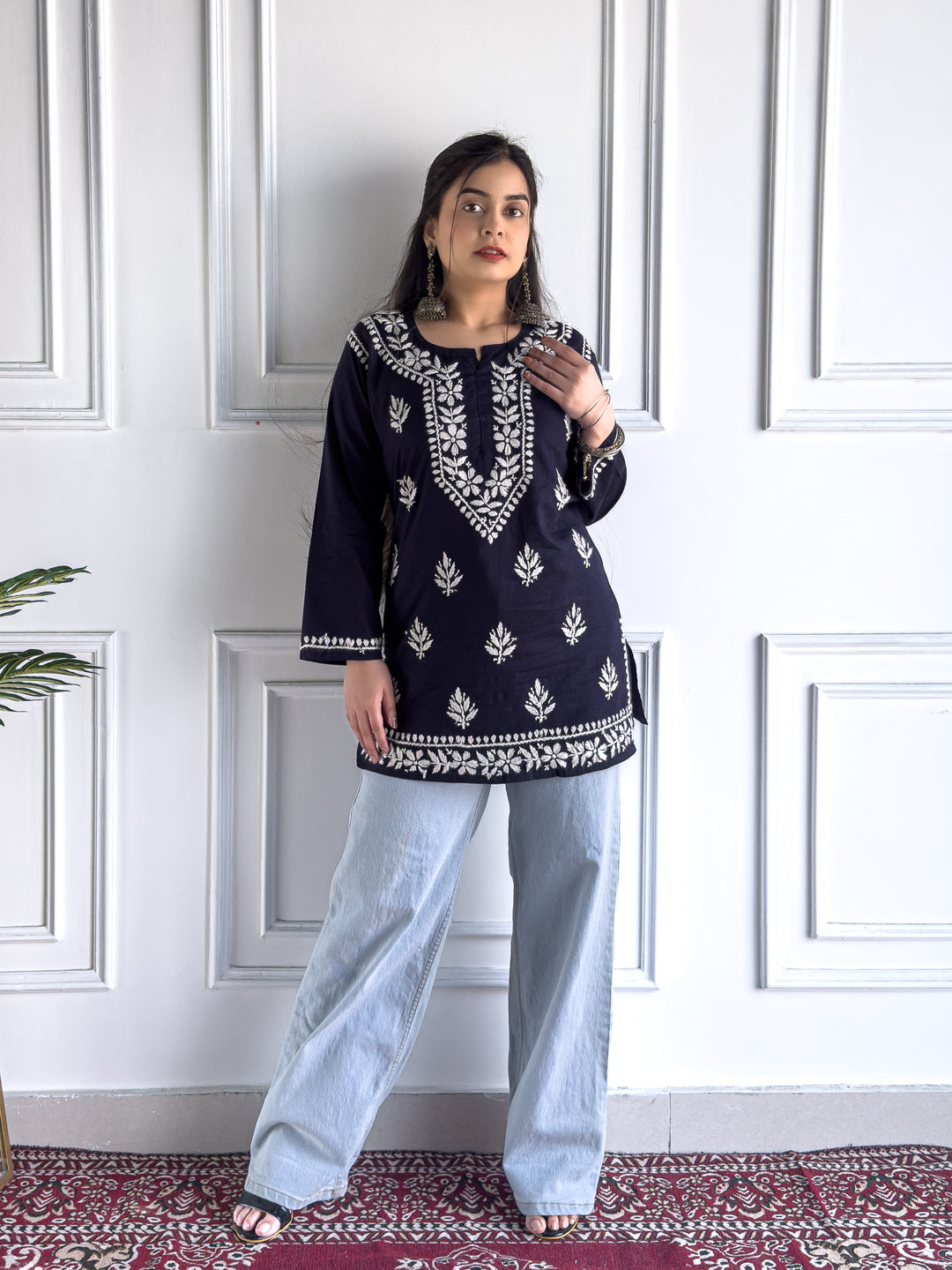 Maahi Chikankari Short Cotton Kurti