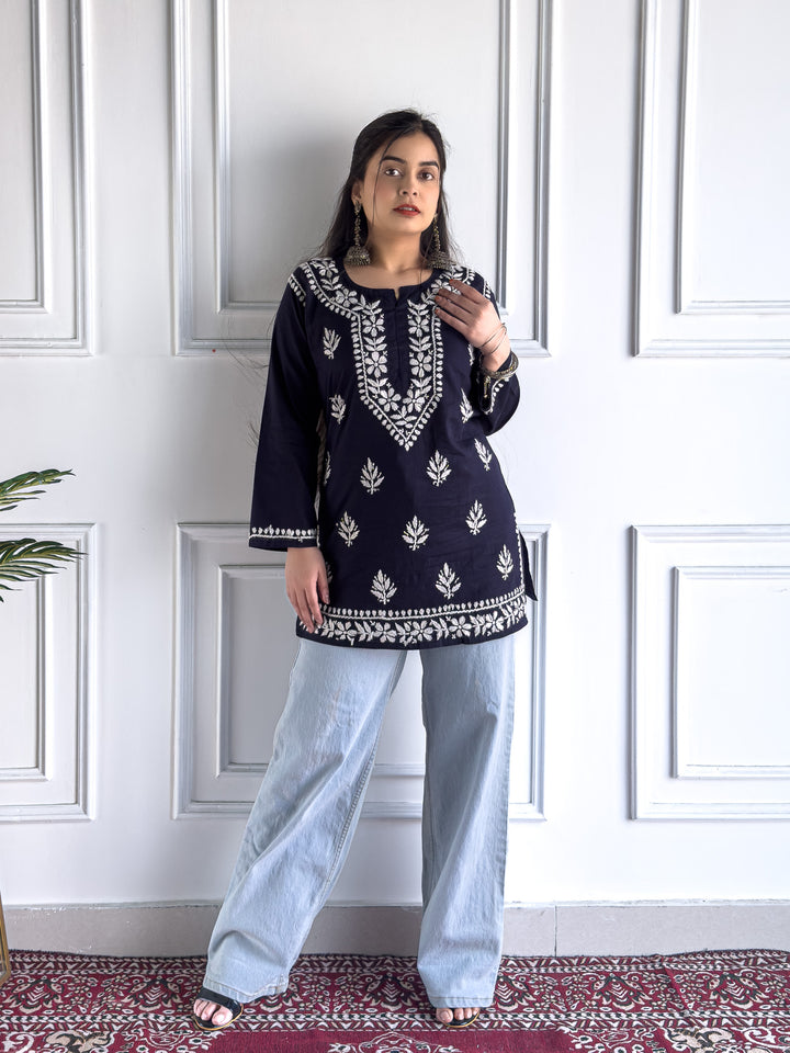 Maahi Chikankari Short Cotton Kurti