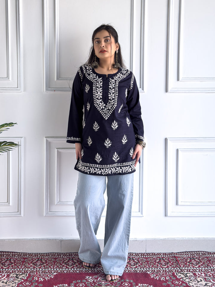 Maahi Chikankari Short Cotton Kurti