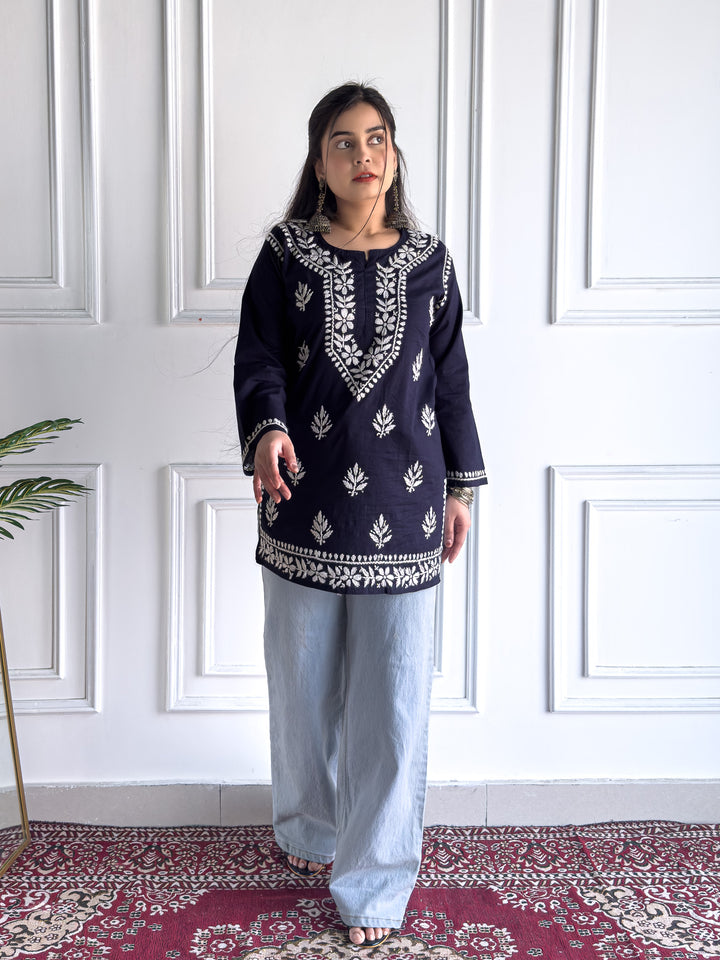 Maahi Chikankari Short Cotton Kurti