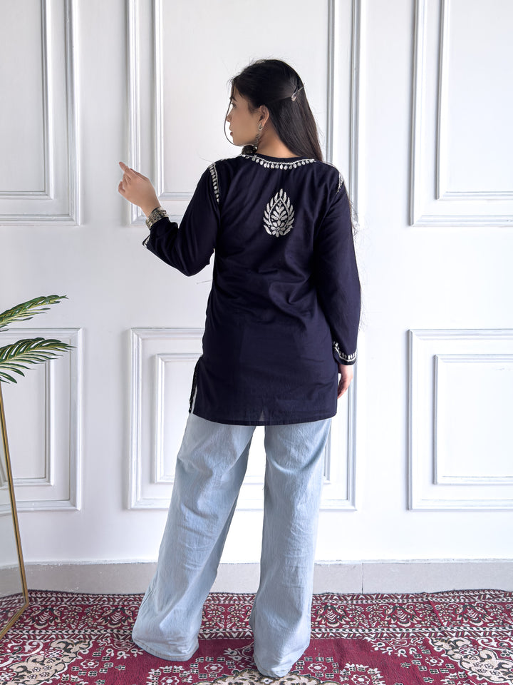 Maahi Chikankari Short Cotton Kurti