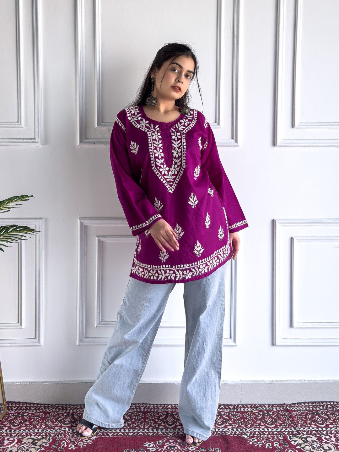 Maahi Chikankari Short Cotton Kurti