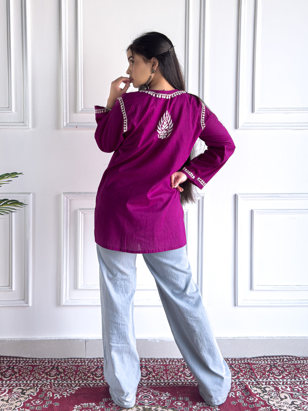 Maahi Chikankari Short Cotton Kurti