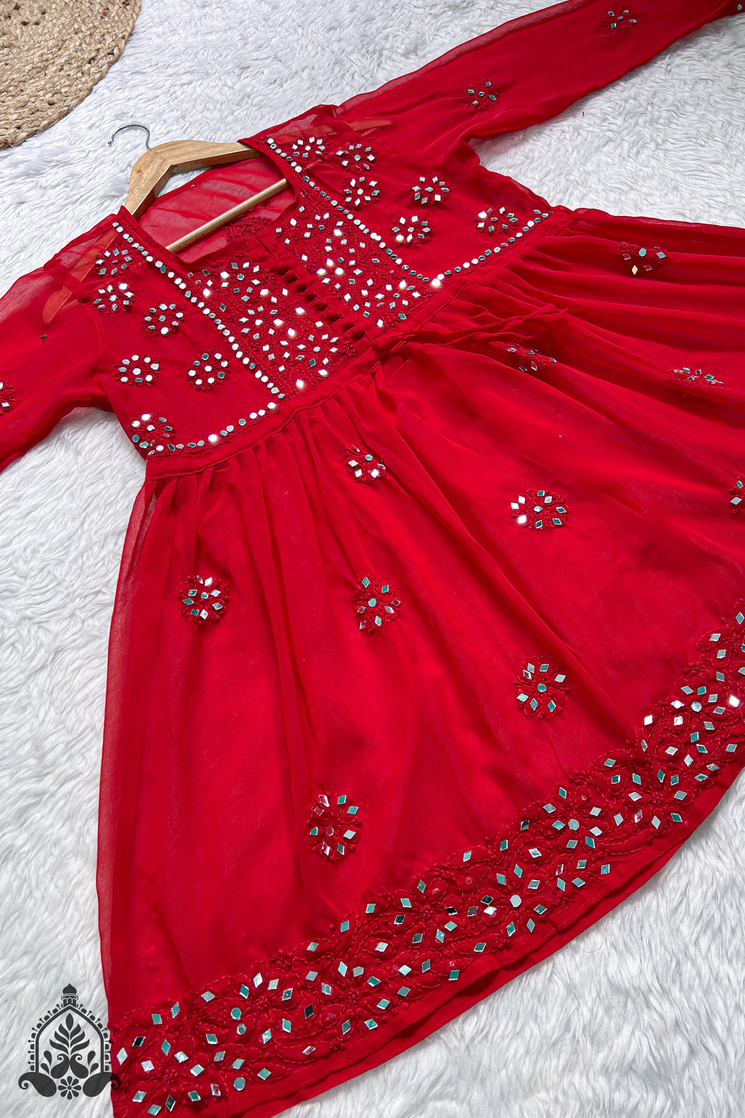 Fida Chikankari Short Mirror Gown