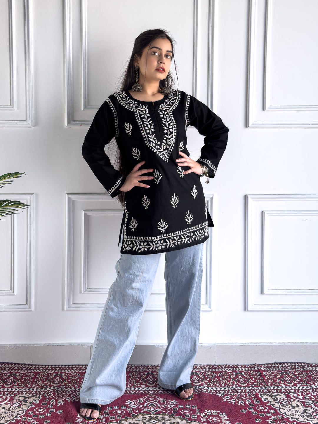 Maahi Chikankari Short Cotton Kurti