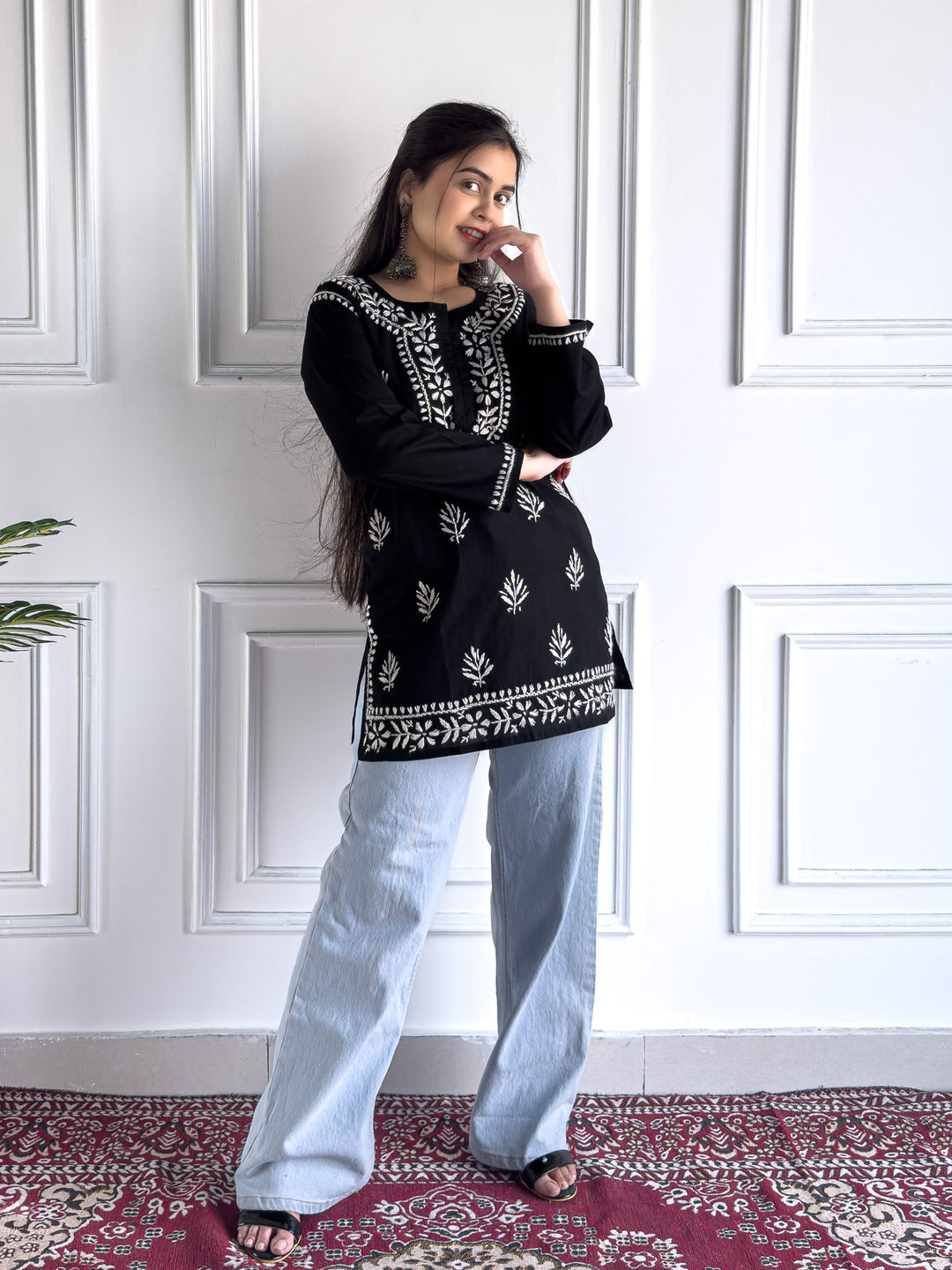 Maahi Chikankari Short Cotton Kurti