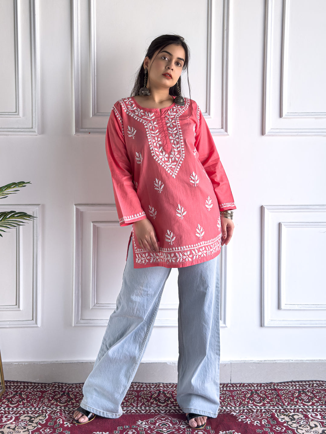Maahi Chikankari Short Cotton Kurti