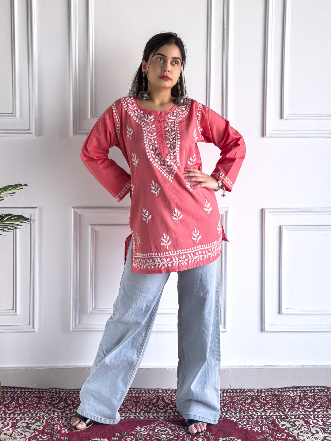 Maahi Chikankari Short Cotton Kurti