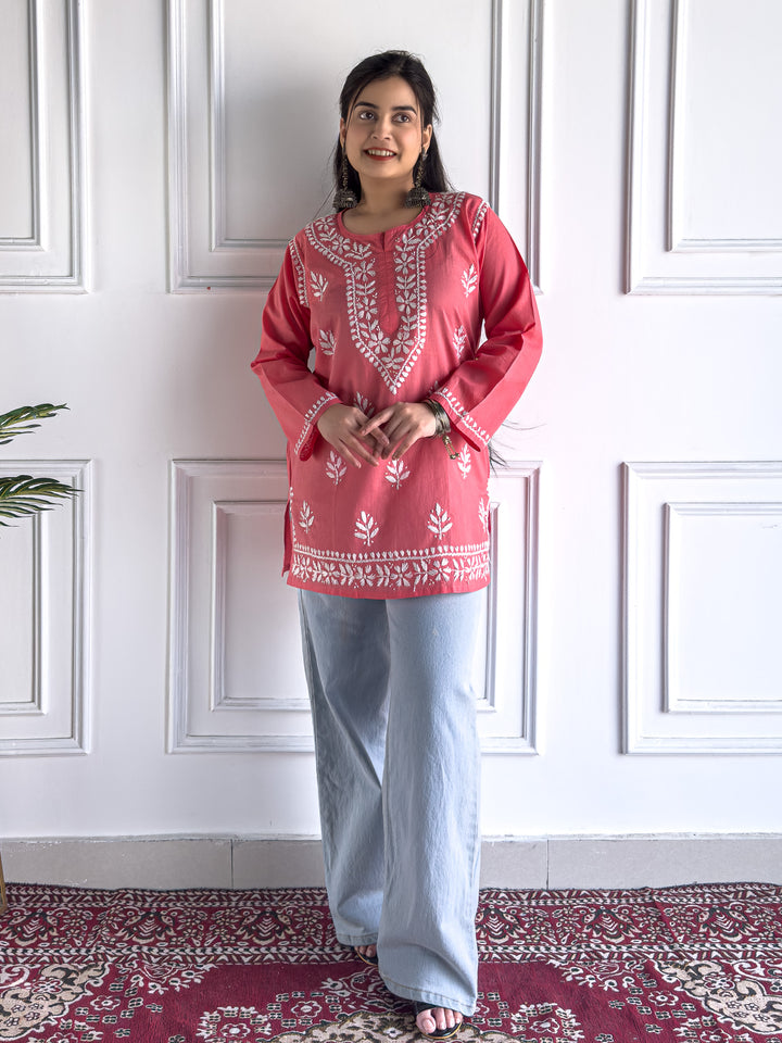 Maahi Chikankari Short Cotton Kurti