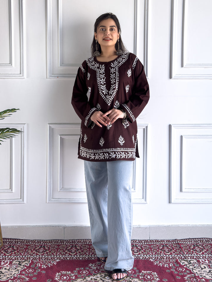 Maahi Chikankari Short Cotton Kurti