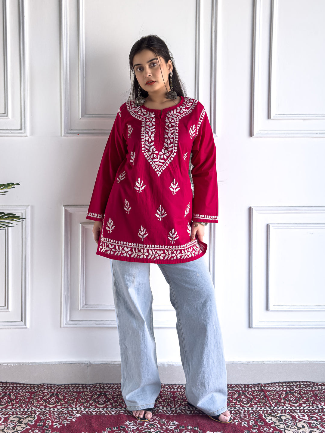 Maahi Chikankari Short Cotton Kurti