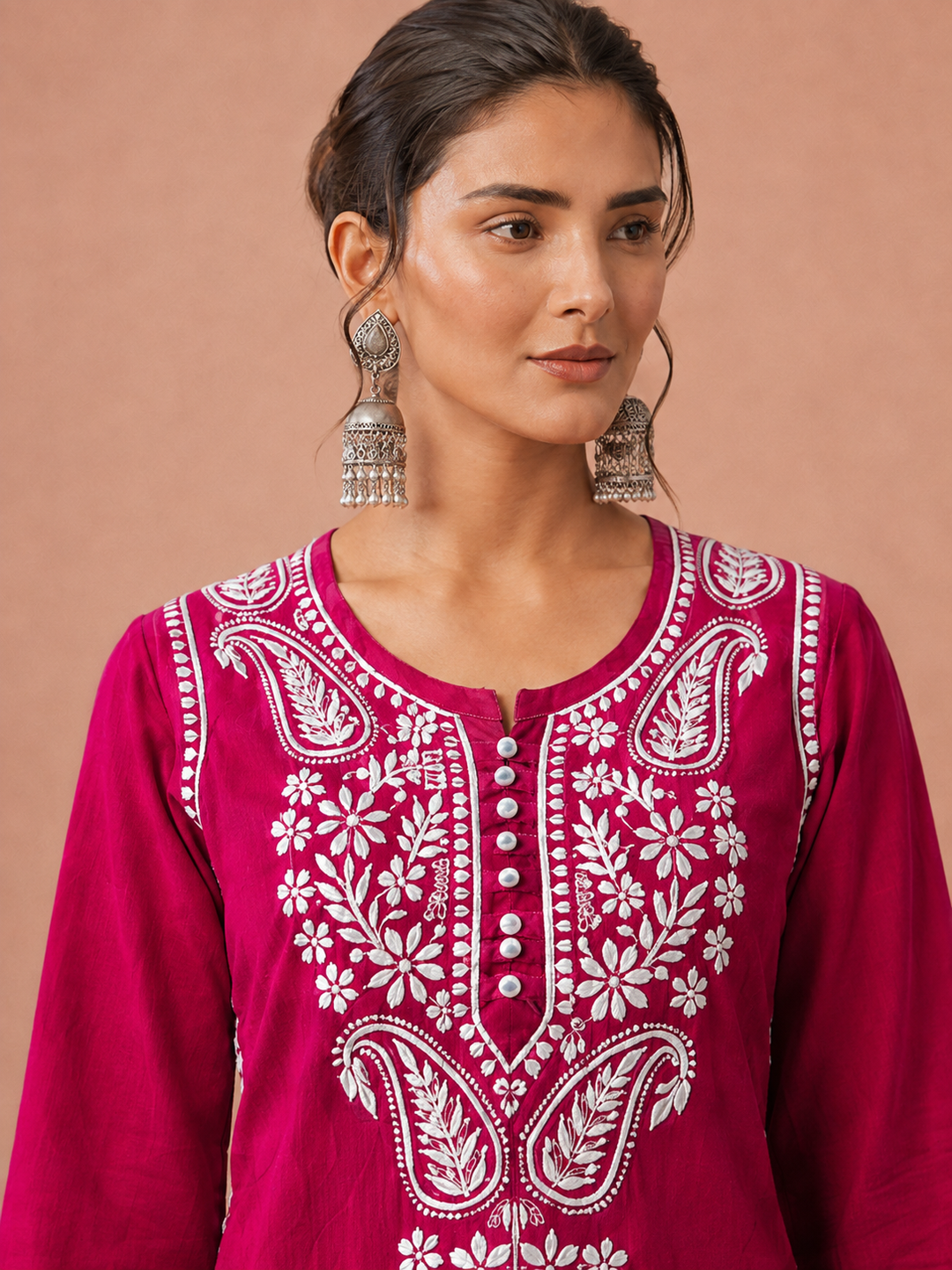 Leela Cotton Chikankari Straight Kurta