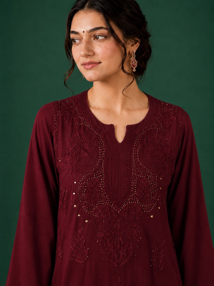 Jasmin Rayon Chikankari Mukaish Co-ord Set