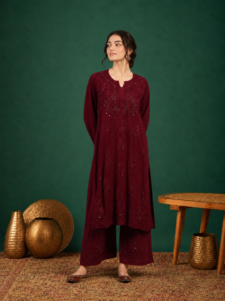 Jasmin Rayon Chikankari Mukaish Co-ord Set