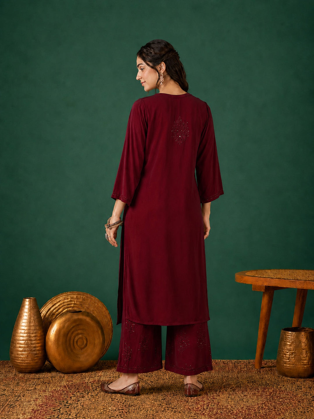 Jasmin Rayon Chikankari Mukaish Co-ord Set