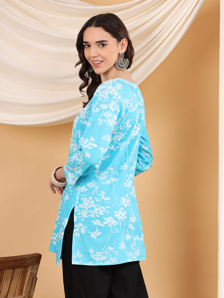 Naba Chikankari Mulmul Short Kurti