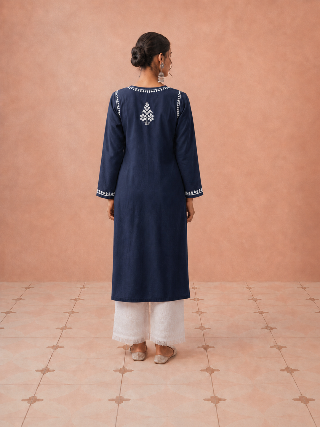 Leela Cotton Chikankari Straight Kurta