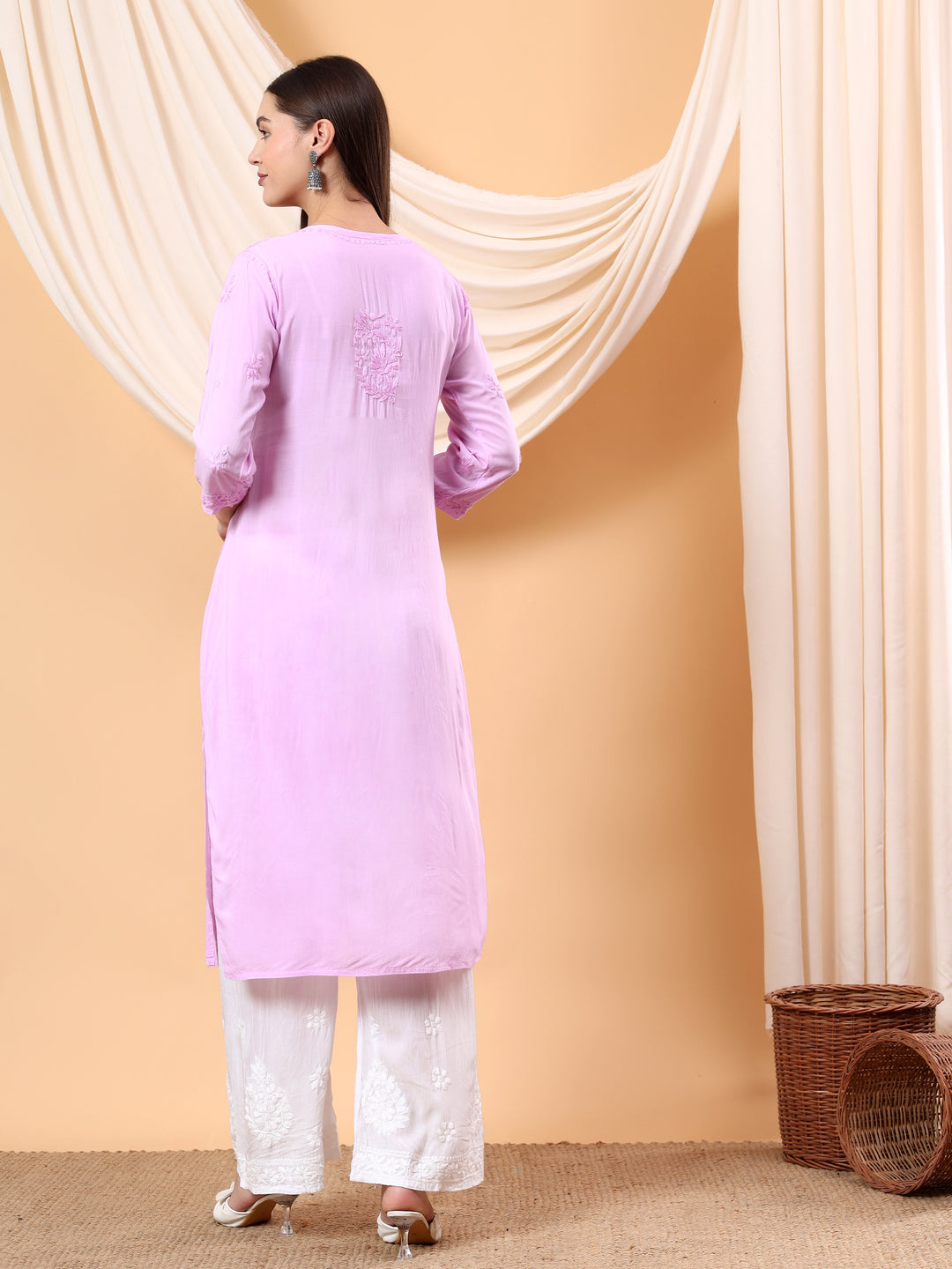 Alina Chikankari Modal Straight Kurta