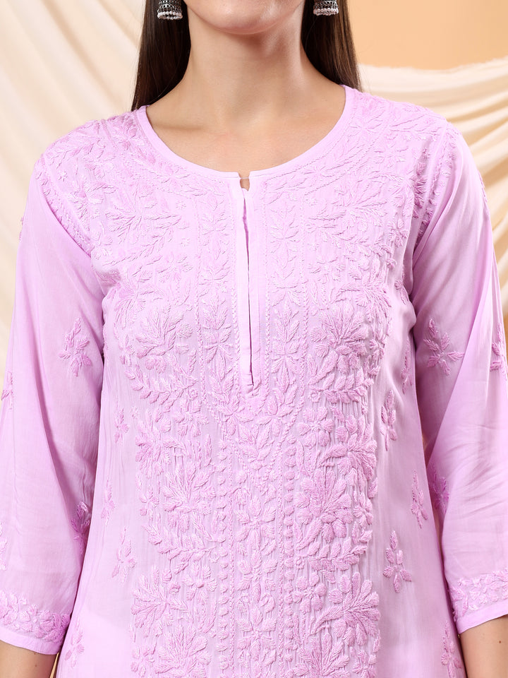 Alina Chikankari Modal Straight Kurta