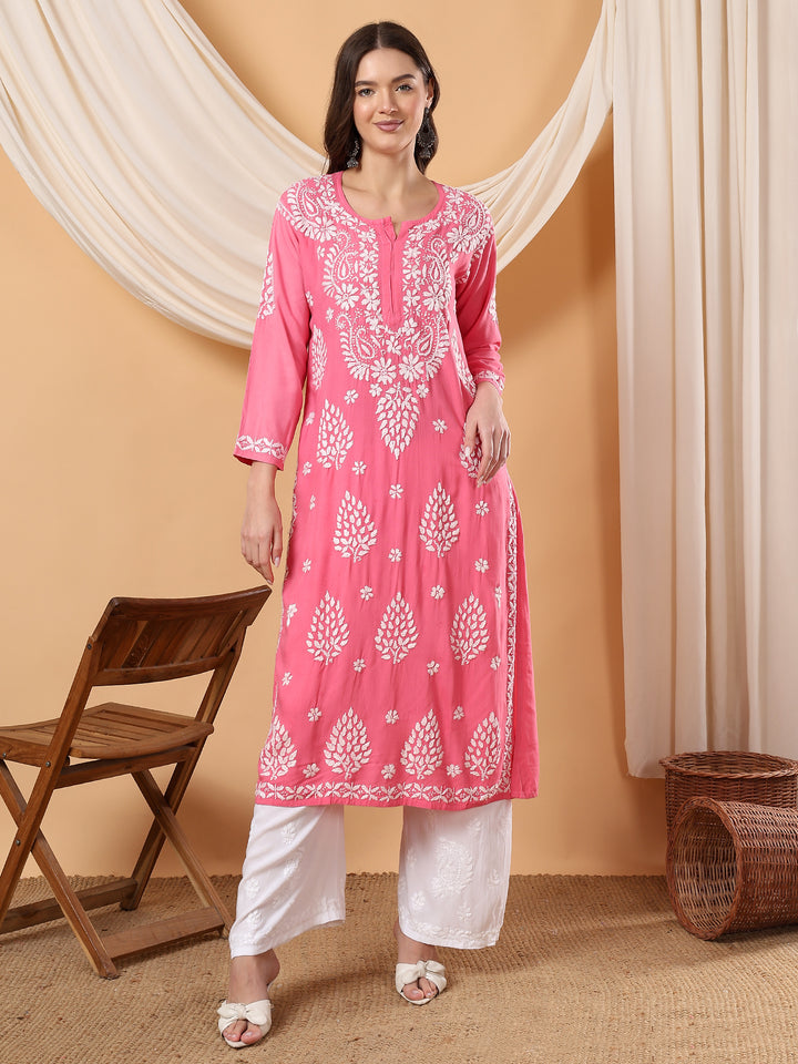 Neha Chikankari Rayon Straight Kurta