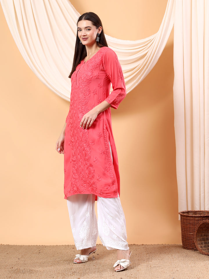 Alina Chikankari Modal Straight Kurta