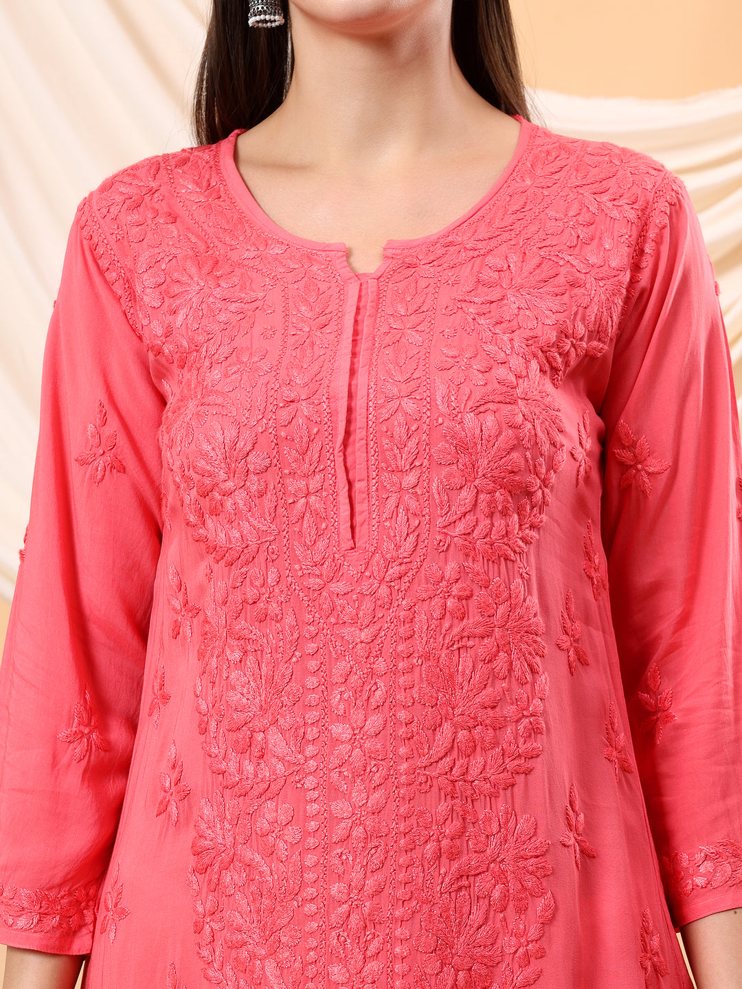 Alina Chikankari Modal Straight Kurta