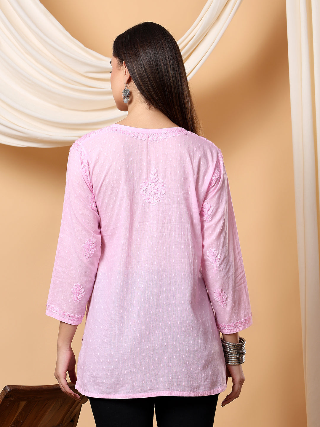 Adya Chikankari Short Dyed Kurti