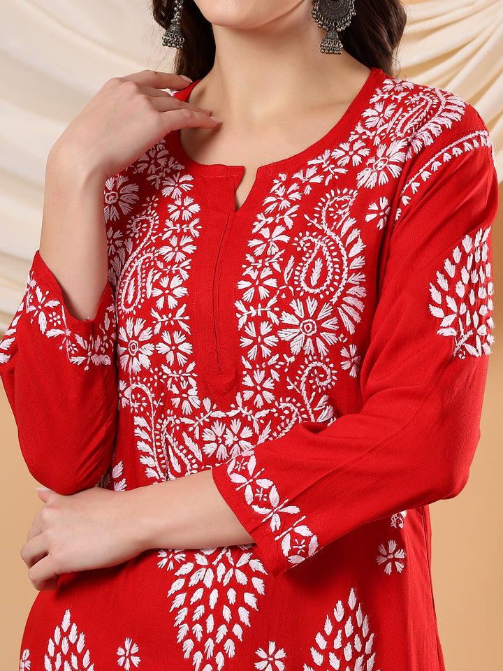 Neha Chikankari Rayon Straight Kurta