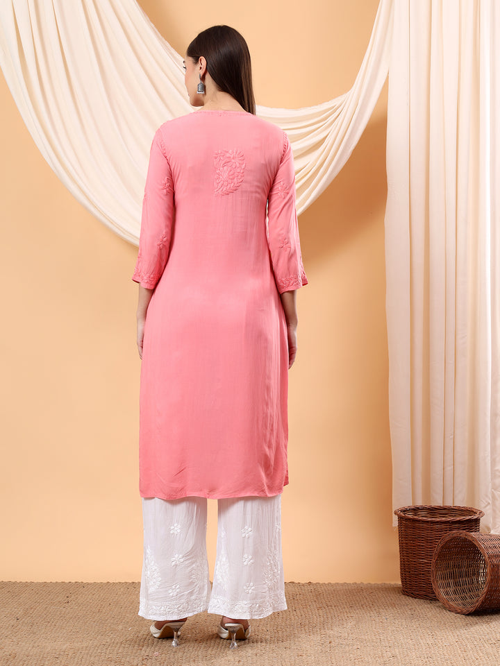 Alina Chikankari Modal Straight Kurta