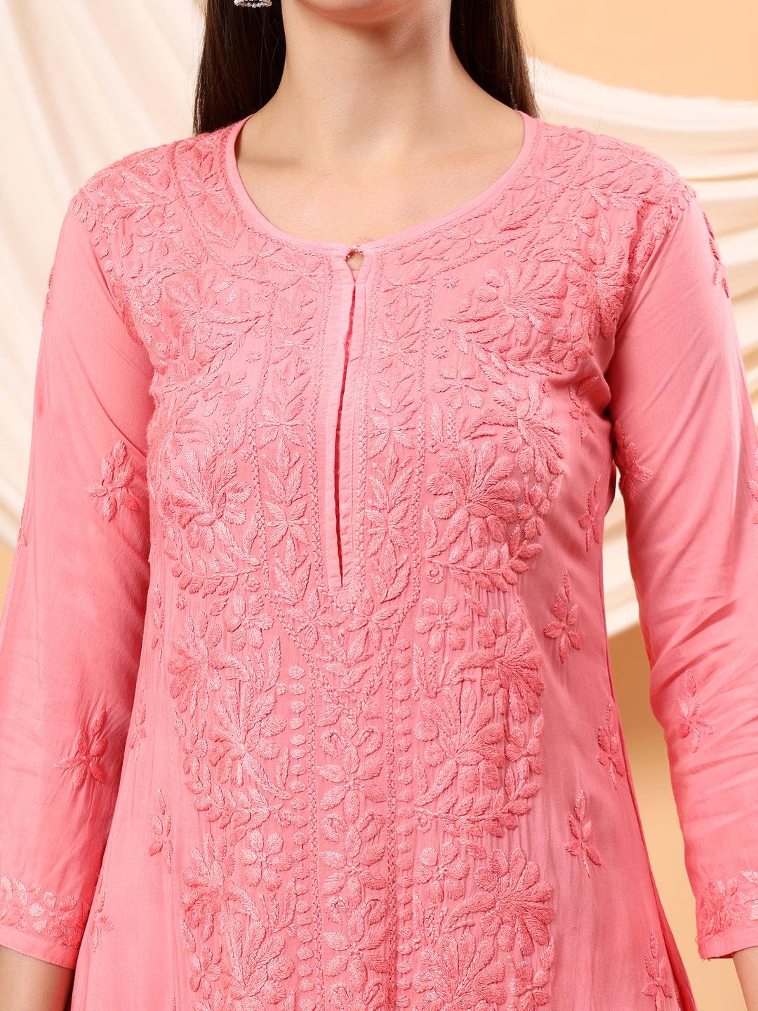 Alina Chikankari Modal Straight Kurta