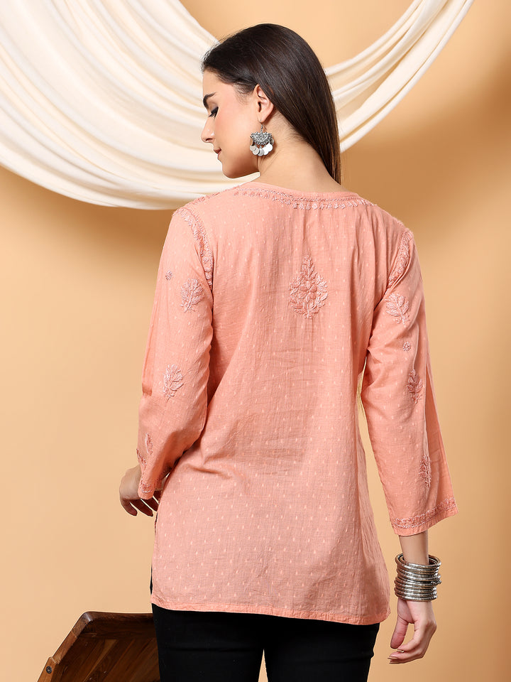 Adya Chikankari Short Dyed Kurti