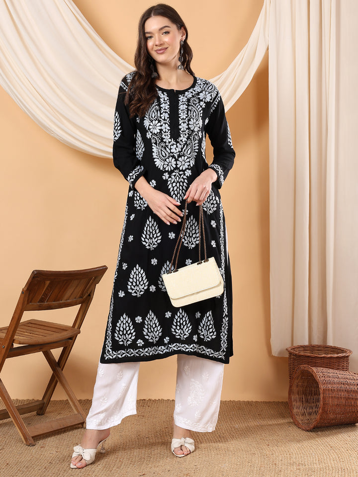 Neha Chikankari Rayon Straight Kurta